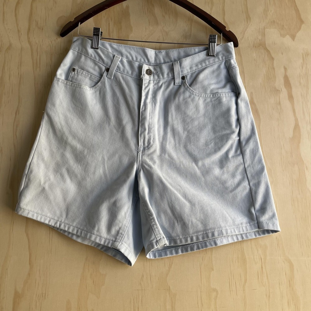 Liz Claiborne Lizwear Shorts Womens 12 32W Blue Denim Jean High Rise Mom Casual